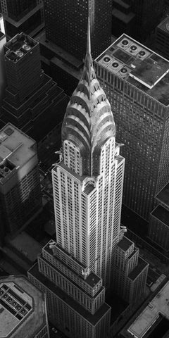 Chrysler Building NYC Black Ornate Wood Framed Art Print with Double Matting by Davidson, Cameron