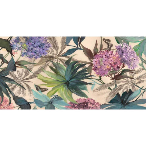 Hydrangeas Panel Black Modern Wood Framed Art Print with Double Matting by Grant, Eve C.