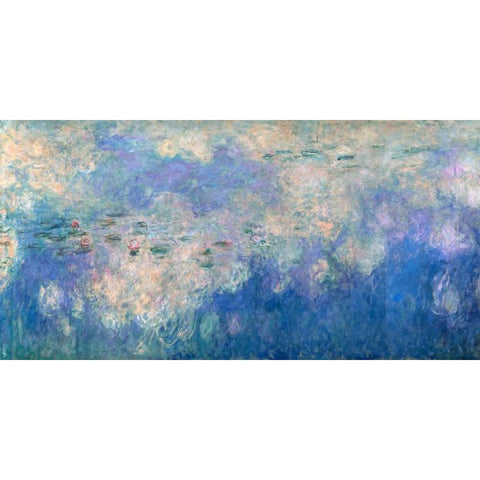 Detail of Waterlilies- The Clouds Black Modern Wood Framed Art Print with Double Matting by Monet, Claude