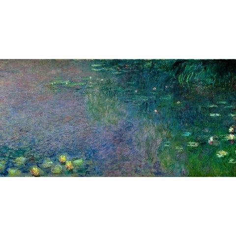 Morning (detail II) Black Modern Wood Framed Art Print with Double Matting by Monet, Claude