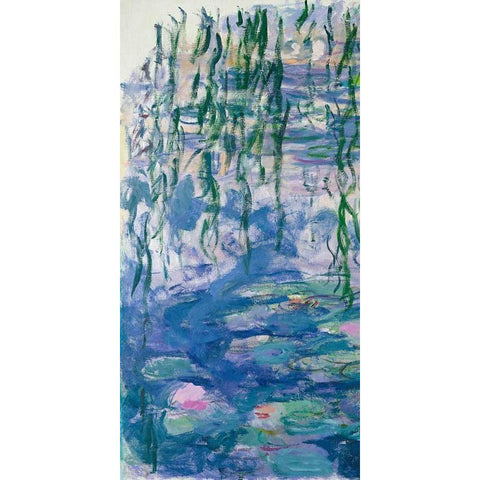 Waterlilies I Black Modern Wood Framed Art Print with Double Matting by Monet, Claude