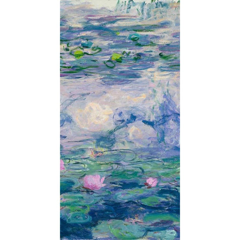 Waterlilies II Black Modern Wood Framed Art Print with Double Matting by Monet, Claude