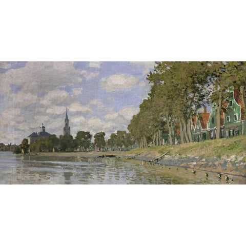 Zaandam, Holland (detail) Black Modern Wood Framed Art Print with Double Matting by Monet, Claude