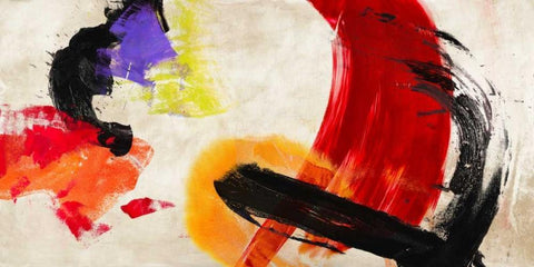 Ka-Boom White Modern Wood Framed Art Print with Double Matting by Olin, Chaz