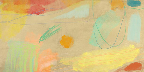 Scribbles White Modern Wood Framed Art Print with Double Matting by Olin, Chaz