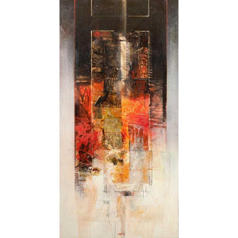 Sinfonia in rosso Black Modern Wood Framed Art Print with Double Matting by Censini