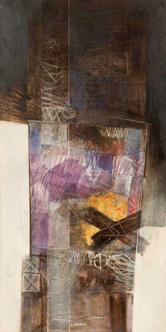 Senza titolo Black Ornate Wood Framed Art Print with Double Matting by Censini