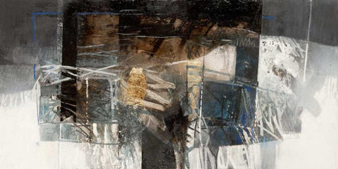 La valle dai riflessi di creta Black Ornate Wood Framed Art Print with Double Matting by Censini