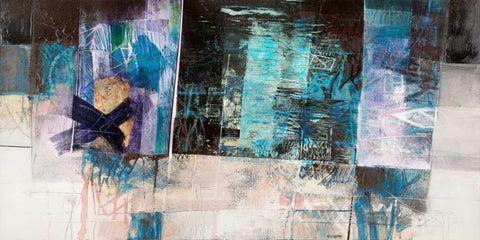 Cieli ed oceani White Modern Wood Framed Art Print with Double Matting by Censini, Giuliano