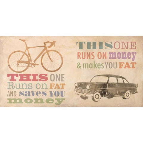 Bike vs Car Black Modern Wood Framed Art Print with Double Matting by Teller, Skip
