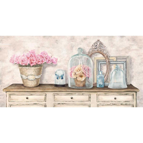 Composition en blanc Gold Ornate Wood Framed Art Print with Double Matting by Dellal, Remy