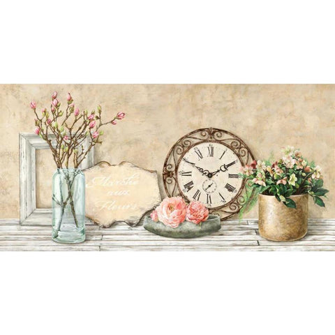 Mon jardin I Gold Ornate Wood Framed Art Print with Double Matting by Dellal, Remy