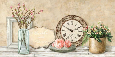 Mon jardin I White Modern Wood Framed Art Print with Double Matting by Dellal, Remy