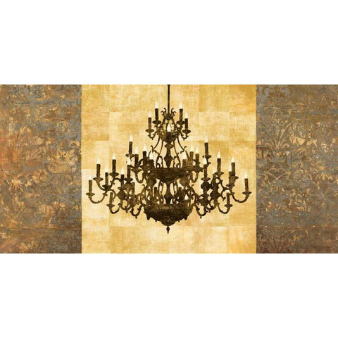 Chandelier Classique Black Modern Wood Framed Art Print with Double Matting by Dellal, Remy