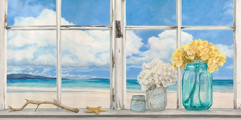 Atlantique White Modern Wood Framed Art Print with Double Matting by Dellal, Remy