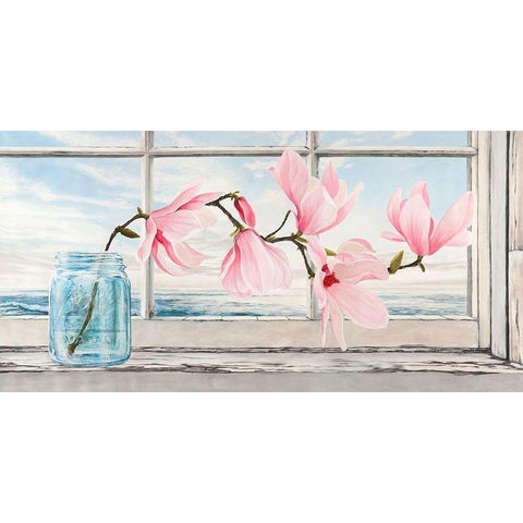 Magnolia Gold Ornate Wood Framed Art Print with Double Matting by Dellal, Remy