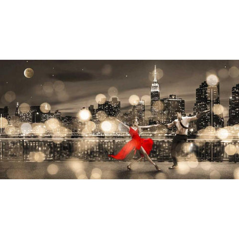 Dancin in the Moonlight (BW) Black Modern Wood Framed Art Print by Loumer, Dianne