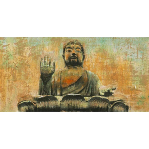 Buddha the Enlightened Black Modern Wood Framed Art Print with Double Matting by Moschetta, Dario
