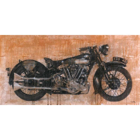Brough Superior Gold Ornate Wood Framed Art Print with Double Matting by Moschetta, Dario