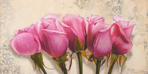 Royal Roses Black Ornate Wood Framed Art Print with Double Matting by Dolci, Elena