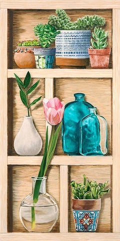 Collection de Memoires III White Modern Wood Framed Art Print with Double Matting by Dolci, Elena