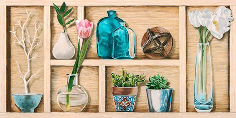 Collection de Memoires I White Modern Wood Framed Art Print with Double Matting by Dolci, Elena