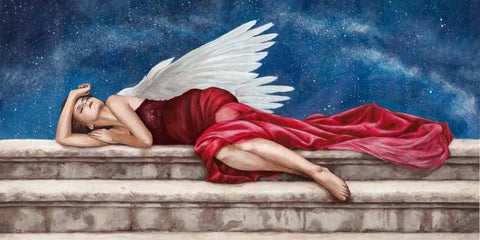 Under a Starry Night Black Ornate Wood Framed Art Print with Double Matting by Duval, Sonya