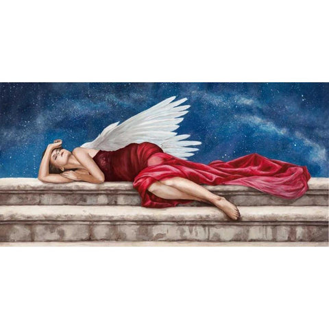 Under a Starry Night Gold Ornate Wood Framed Art Print with Double Matting by Duval, Sonya