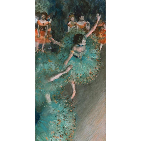 Danseuses Black Modern Wood Framed Art Print with Double Matting by Degas, Edgar