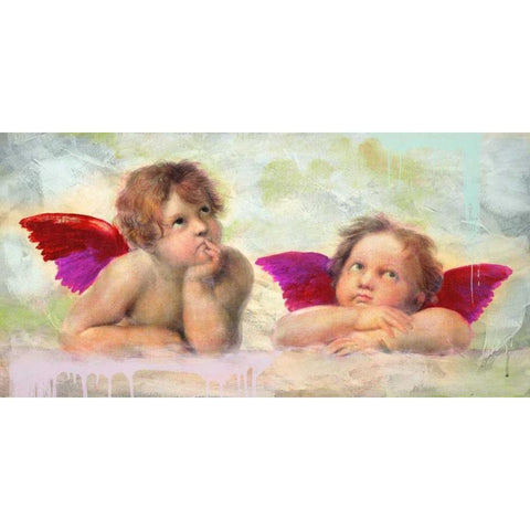 Raphaels Putti 2.0 Black Modern Wood Framed Art Print by Chestier, Eric