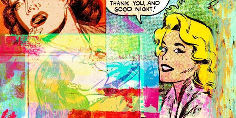 Thank You and Good Night White Modern Wood Framed Art Print with Double Matting by Chestier, Eric