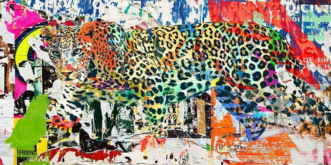 Camouflage #1 White Modern Wood Framed Art Print with Double Matting by Eric, Chestier