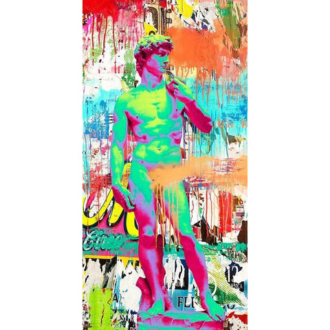 David 2.0 Black Modern Wood Framed Art Print with Double Matting by Eric, Chestier