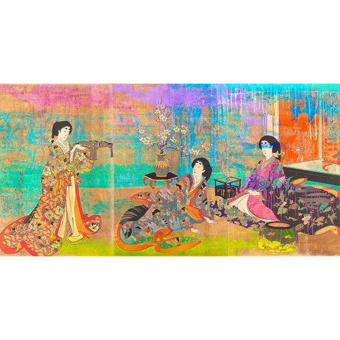 Hommage to Chikanobu Black Modern Wood Framed Art Print by Chestier, Eric