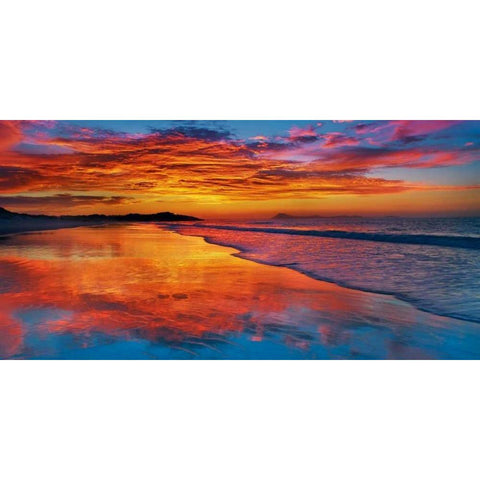 Sunset, North Island, New Zealand Black Modern Wood Framed Art Print by Krahmer, Frank