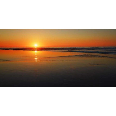 Sunset impression, Taranaki, New Zealand Black Modern Wood Framed Art Print by Krahmer, Frank
