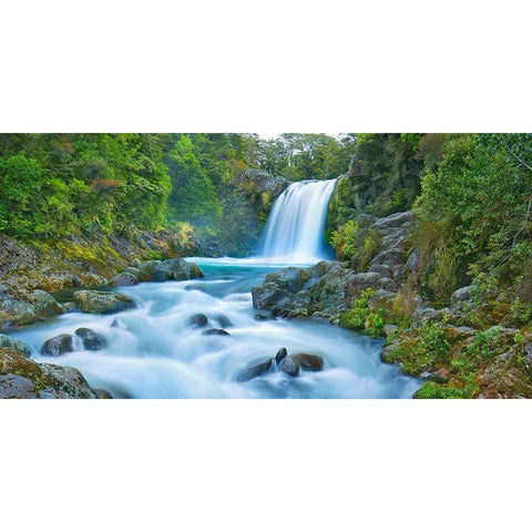 Tawhai Falls, New Zealand Black Modern Wood Framed Art Print by Frank, Krahmer
