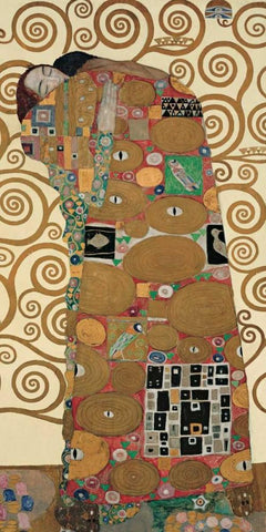 The Tree of Life III White Modern Wood Framed Art Print with Double Matting by Klimt, Gustav