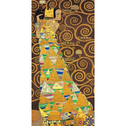 Tree of Life-Brown I Black Modern Wood Framed Art Print with Double Matting by Klimt, Gustav