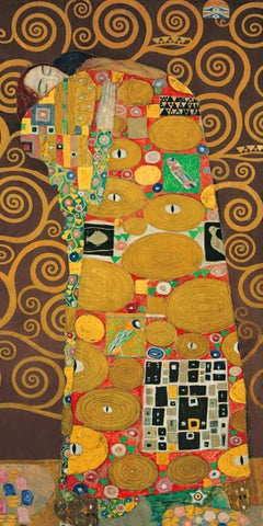 Tree of Life-Brown III White Modern Wood Framed Art Print with Double Matting by Klimt, Gustav