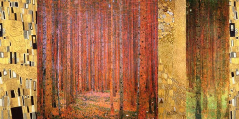 Forest II Black Ornate Wood Framed Art Print with Double Matting by Klimt, Gustav