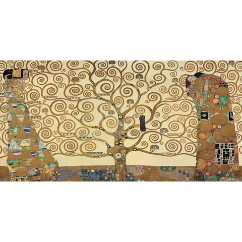 The Tree of Life White Modern Wood Framed Art Print by Klimt, Gustav