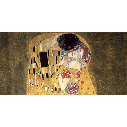 The Kiss Gold Ornate Wood Framed Art Print with Double Matting by Klimt, Gustav