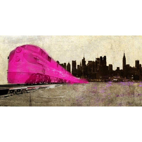 Steam Power Black Modern Wood Framed Art Print with Double Matting by Baldo, Ivan