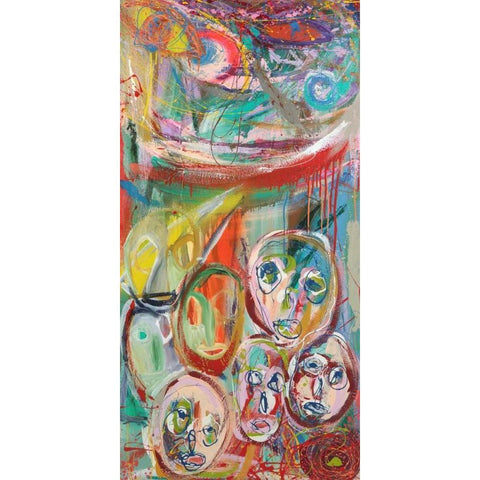 Facebook People I White Modern Wood Framed Art Print by Corrado, Italo