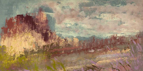 Paesaggio White Modern Wood Framed Art Print with Double Matting by Corrado, Italo