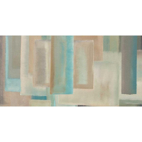 Aqua Black Modern Wood Framed Art Print with Double Matting by Corrado, Italo