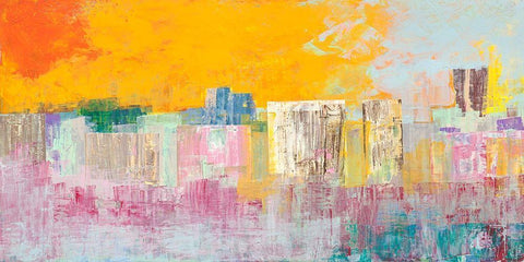 Citta destate Black Ornate Wood Framed Art Print with Double Matting by Corrado, Italo