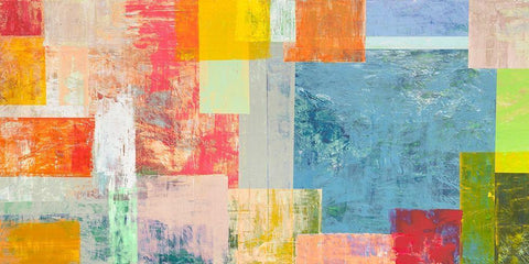 Kaleidos I White Modern Wood Framed Art Print with Double Matting by Corrado, Italo