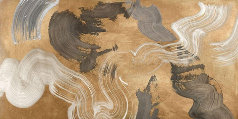 Metallic Movements Black Ornate Wood Framed Art Print with Double Matting by Ikeda, Haru